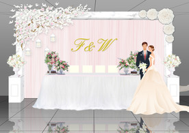 粉色婚礼签到区