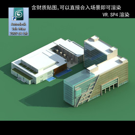 办公建筑 办公公建 建筑模型图