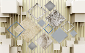 3D立体大理石菱形几何电视背景