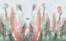 抽象山水电视背景墙