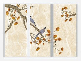 简约花枝花鸟移门