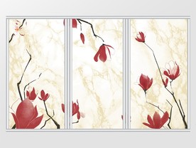 简约花枝玉兰花花鸟移门