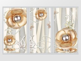 时尚花朵天鹅移门