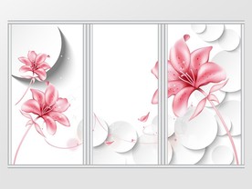 现代简约3D立体花朵移门