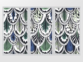 北欧风清新水彩羽毛移门