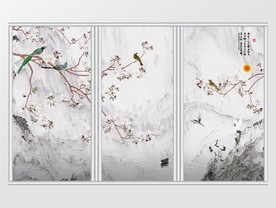 新中式鸟语花香移门