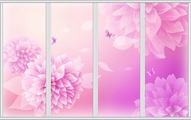 梦幻花卉花朵移门