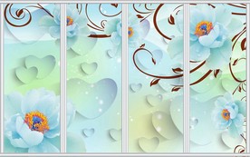 梦幻欧式玫瑰花3D移门