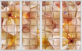 欧式兰花浮雕移门