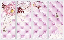 欧式花朵花卉移门