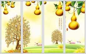 财源广进金葫芦发财树移门