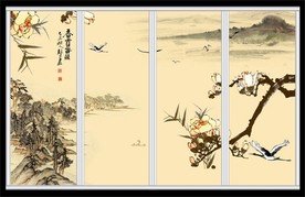 山水画移门
