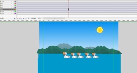 鹅在池塘游泳12秒