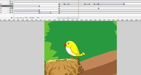 小鸟飞回巢中鸟窝动画12秒