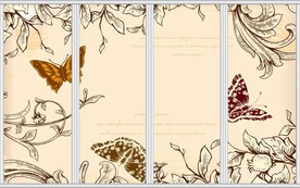 怀旧复古欧式蝴蝶花纹移门