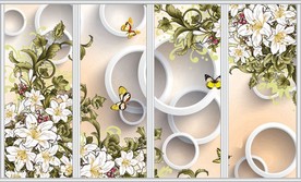 手绘百合花移门