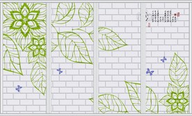 现代简约绿色花朵移门
