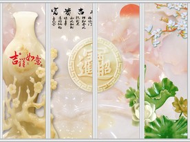 玉雕花瓶招财进宝移门