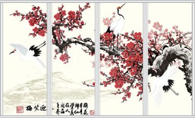 中国风梅花移门