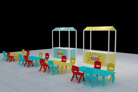 流动美食冰淇淋档口儿童桌椅