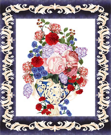 大牌花瓶方巾图案