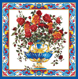 大牌花瓶方巾图案