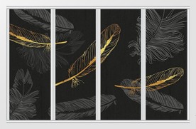 现代简约金色质感羽毛移门