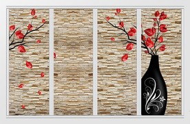 现代创意仿木纹仿石纹艺术移门