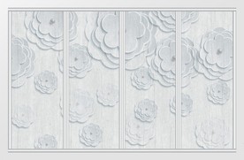 现代简约立体花卉移门