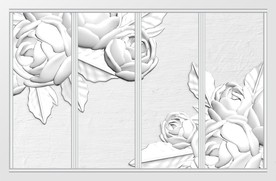 浮雕立体花卉移门