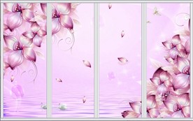 浪漫粉色花朵移门