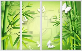 绿竹蝴蝶3D立体移门