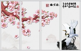 梅笑迎春浮雕移门