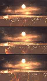 动态特效合成日出落月亮视频素材