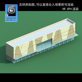 写字楼 现代办公楼 建筑模型图