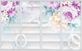 温馨花朵3D立体移门