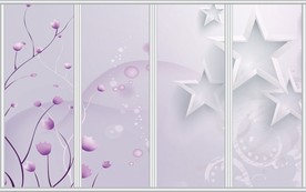 紫色浪漫花草移门