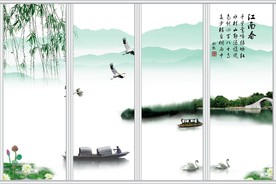 山水风景移门