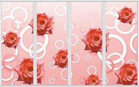 清新玫瑰花卉移门