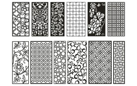 中式镂空花型 底纹边框 雕刻花