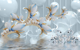 3D立体珠宝电视背景墙