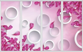 3D圆圈花卉移门