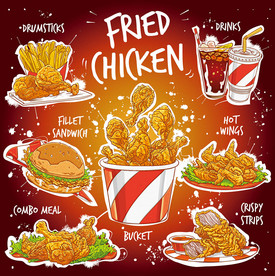 肯德基手绘矢量设计素材