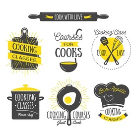 手绘美食LOGO餐厅设计素材