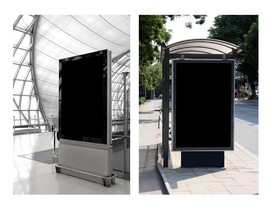 车站LED广告屏样机图