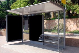 公交车站灯箱样机图