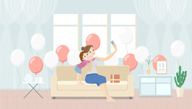 母亲节亲子插画