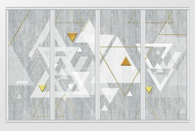 现代几何清新大气移门