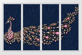 大气华丽珠宝孔雀移门