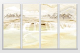 大理石纹山水日出移门